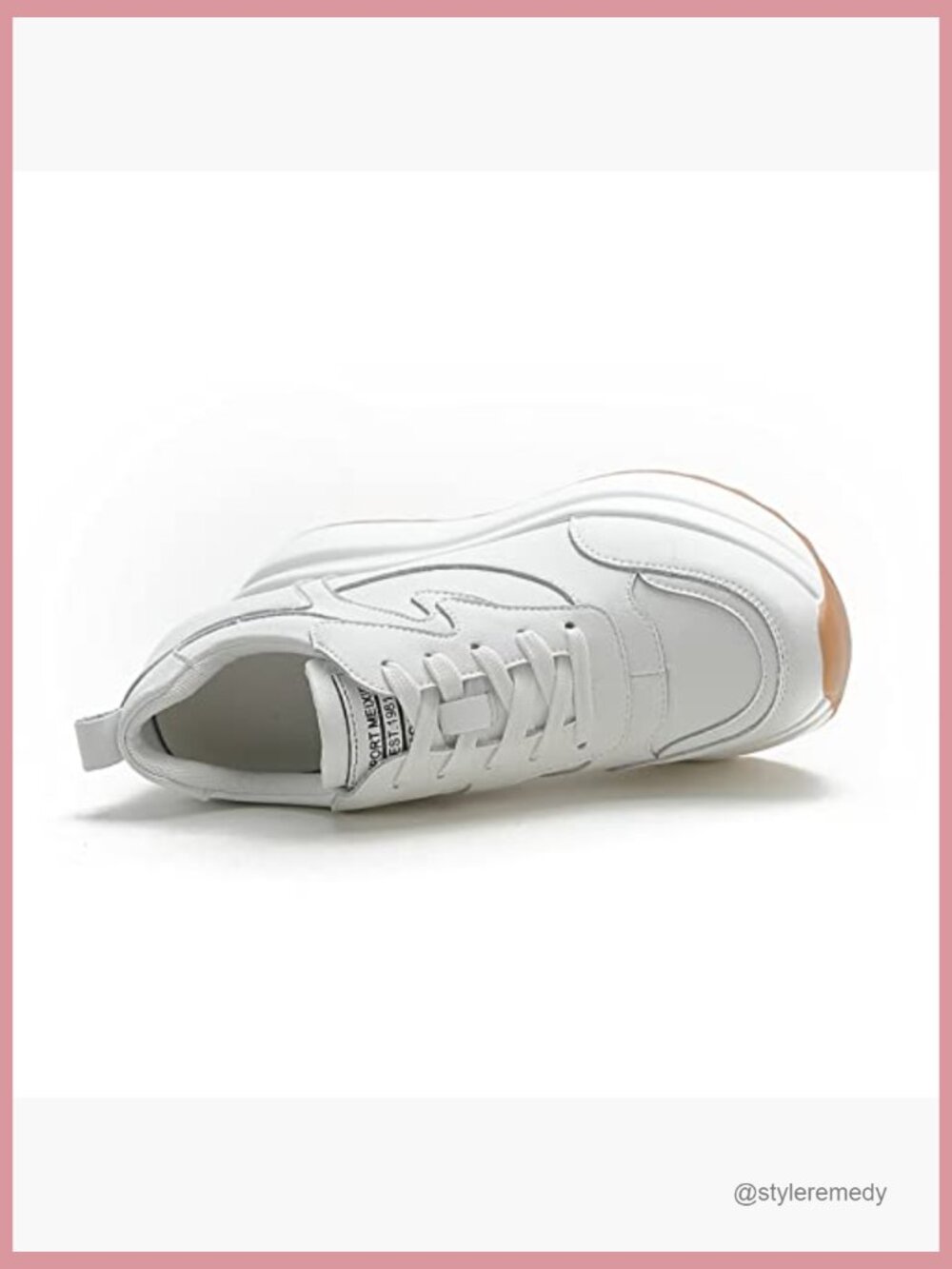 High Hidden Heel Wedge Sneakers Women Chunky Lace Up Platform Tennis Shoes - Picture 5 of 7
